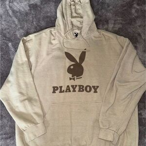 PLAYBOY Cream Hoodie with Logo